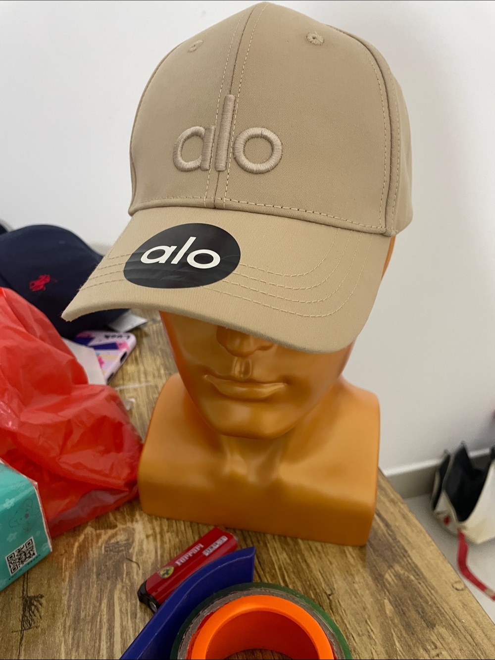 ALO Yoga Beige Baseball Cap with Raised Logo